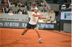 Rafael Nadal in allenamento al Roland Garros